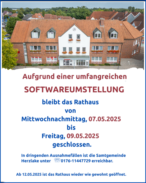 Systemumstellung Rathaus geschlossen Systemumstellung Rathaus geschlossen